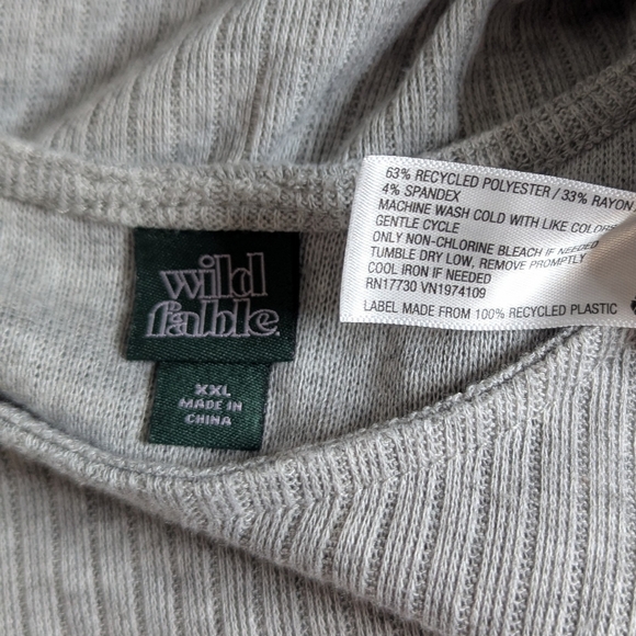 ➕ Wild Fable Ribbed Ruched Drawstring Cropped Top | Size XXL - Picture 6 of 6